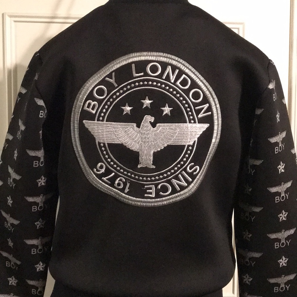 BOY LONDON Youth Small black Bomber Jacket 100% cotton with logo
